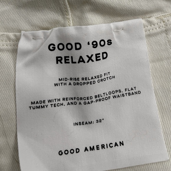Good American‎ Good '90s Carpenter Jeans Off-White Denim Pants - Picture 6 of 7